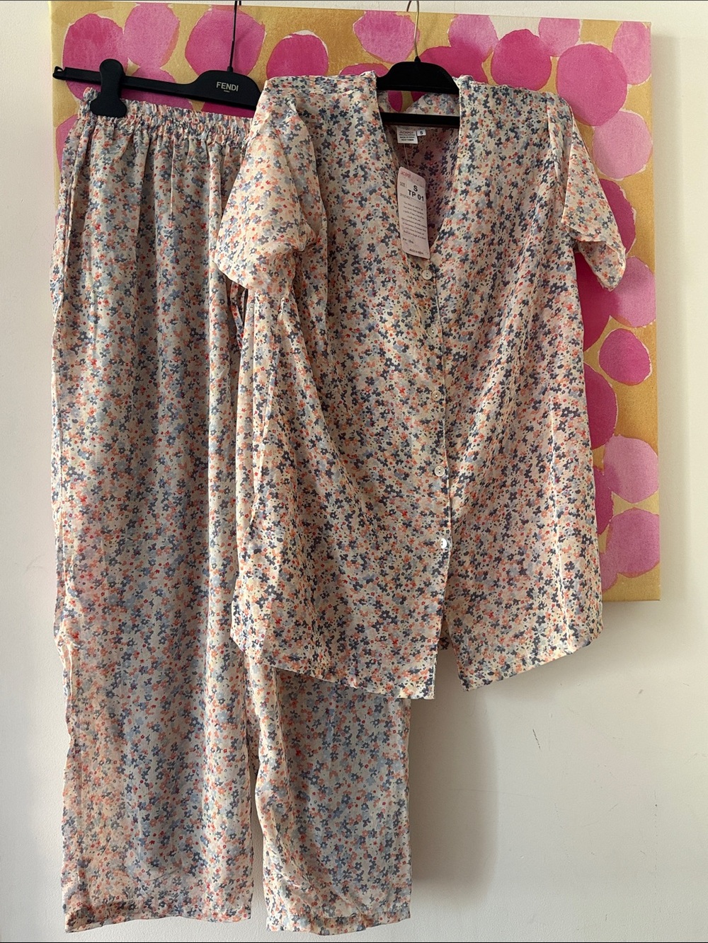 🩷NWT Jackpot Summer Set - Cream with Pink & Blue Flowers